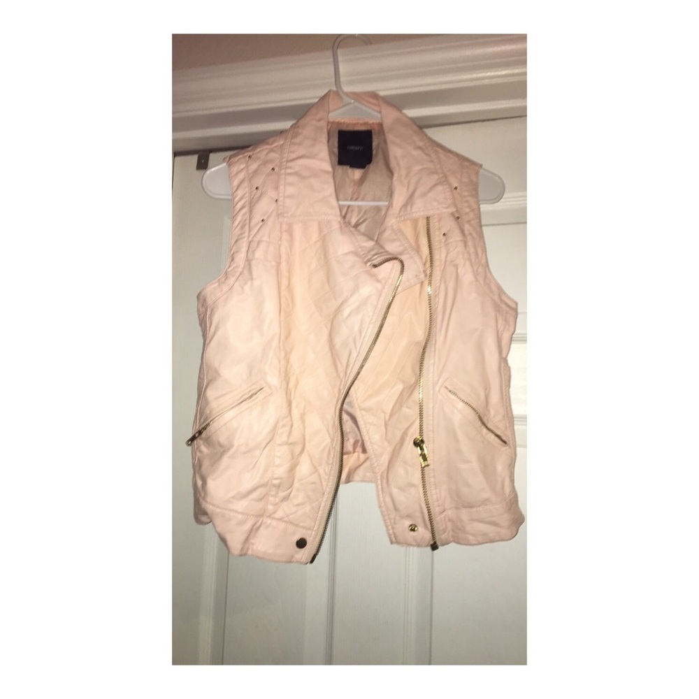 Pink leather vest